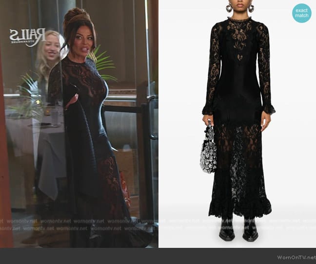 Rabanne Floral-lace detail maxi dress worn by Dolores Catania on The Real Housewives of New Jersey