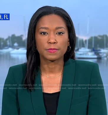 Rachel’s green blazer and pants on Good Morning America
