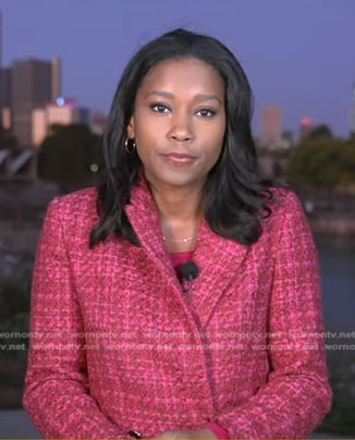 Rachel’s pink tweed blazer on Good Morning America