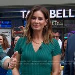 Rebecca’s green pleated midi dress on Good Morning America