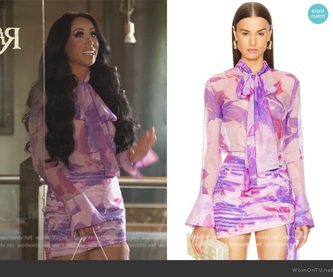 Retrofete Kindra Blouse worn by  on The Real Housewives of New Jersey