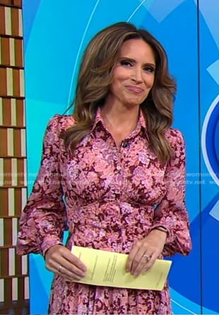 Rhiannon’s pink floral dress on Good Morning America
