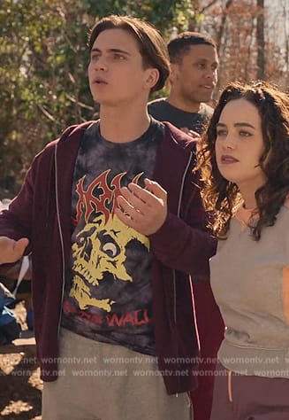 Robby’s graphic print tee on Cobra Kai