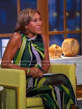 Robin’s abstract print dress on Good Morning America