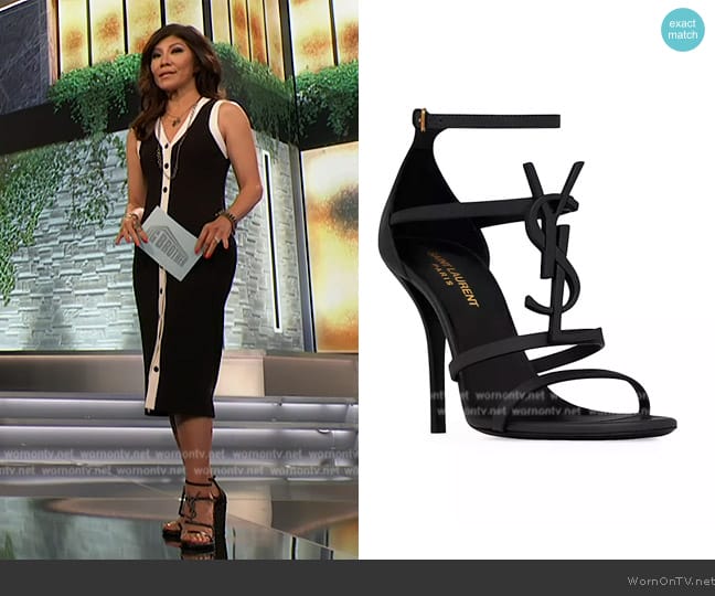 Cassandra Sandals Saint Laurent worn by Julie Chen on Big Brother
