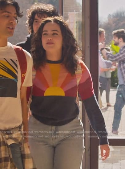 Samantha’s sunrise graphic sweater on Cobra Kai