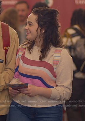Samantha’s swirl embroidered sweatshirt on Cobra Kai