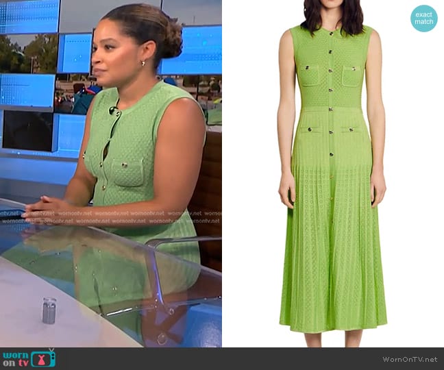 Sandro Tuileries Pointelle Knit Midi Dress worn by Antonia Hylton on NBC News Daily