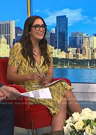 Savanah’s yellow paisley print dress on NBC News Daily