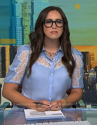 Savanah’s blue lace inset dress on NBC News Daily