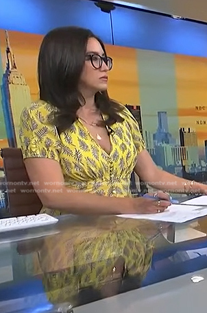 Savanah’s yellow paisley print dress on NBC News Daily