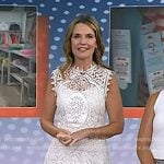 Savannah’s white guipure lace dress on Today