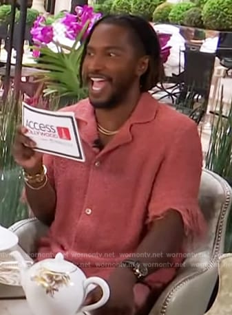 Scott’s pink frayed shirt on Access Hollywood