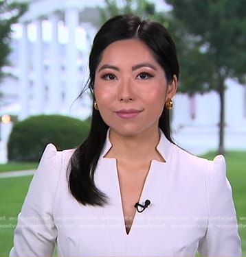Selina Wang’s white v-neck dress on Good Morning America