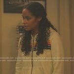 Shanelle’s rainbow striped hoodie and sweatpants on Reasonable Doubt