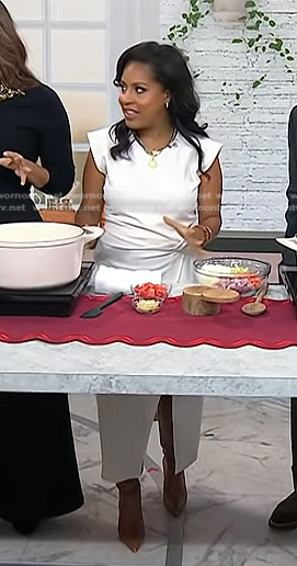 Sheinelle’s ivory twisted waist dress on Today