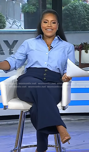 Sheinelle’s navy wide-leg pants on Today
