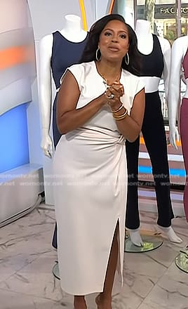Sheinelle’s ivory twisted waist dress on Today