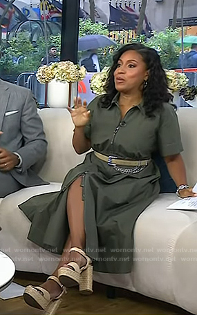 Sheinelle’s beige platform sandals on Today
