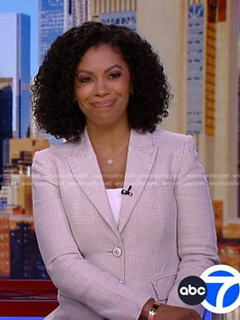 Shirleen’s beige plaid blazer on Good Morning America