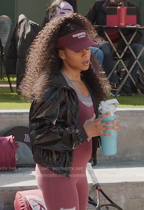 Simone’s black cropped jacket on All American Homecoming