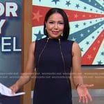 Stephanie’s navy zipper detail dress on Good Morning America
