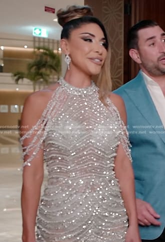 Taleen’s beaded maxi dress on The Real Housewives of Dubai