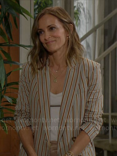 Taylor’s striped blazer on The Bold and the Beautiful
