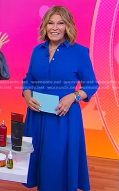 Tory’s blue belted shirtdress on Good Morning America
