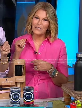 Tory’s pink belted shirtdress on Good Morning America