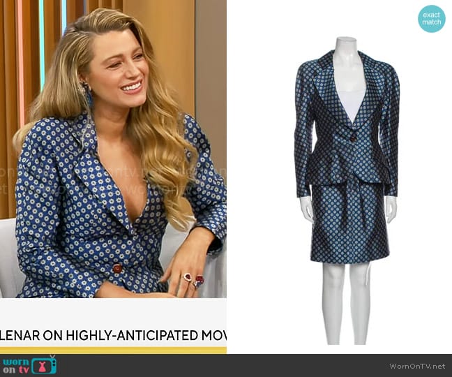 Vintage Dior worn by Blake Lively on CBS Mornings