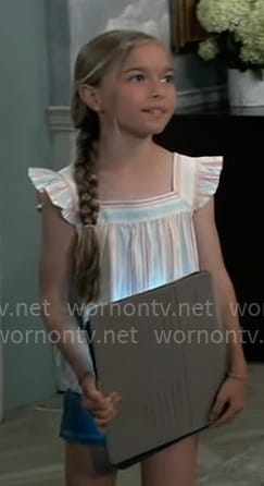 Violet’s striped square-neck top on General Hospital