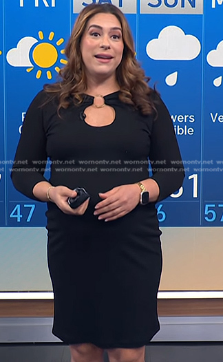 Violeta Yas’s black o-ring cutout dress on NBC News Daily