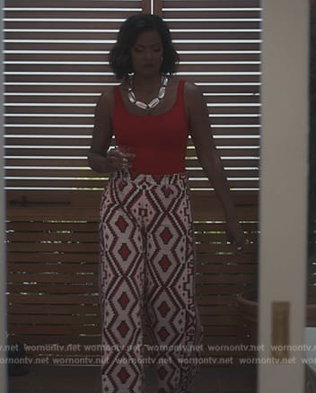 Viv’s geometric print pants on Bel-Air
