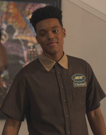 Will’s brown contrast stripe shirt on Bel-Air
