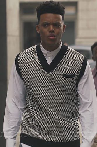 Will’s black knit vest on Bel-Air