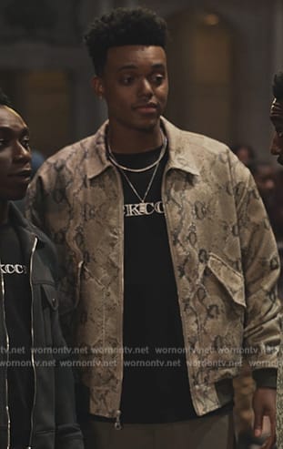 Will’s green snake skin print jacket on Bel-Air