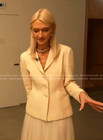 Zanna Roberts Rassi’s ivory blazer and pleated tulle skirt on Today