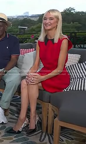 Zanna Roberts Rassi’s red lace collar dress on Today