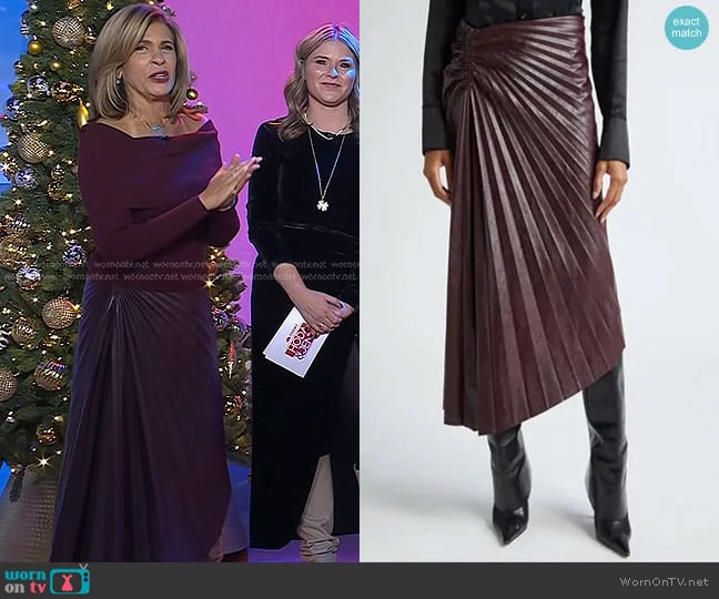 A.L.C. Tracy Skirt in Cordovan worn by Hoda Kotb on Today