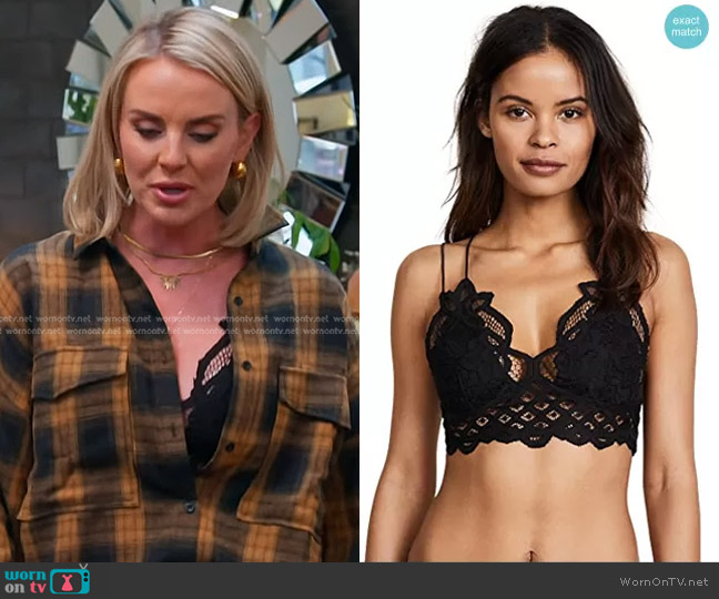 Free People Adella Bralette in Black worn by Whitney Rose on The Real Housewives of Salt Lake City