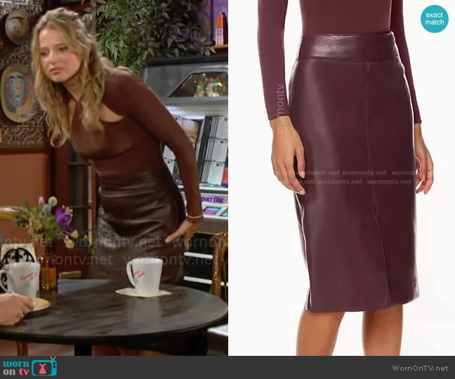 Babaton Pegu Skirt worn by Summer Newman (Allison Lanier) on The Young and the Restless
