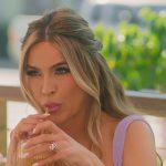 Chrishell’s lavender cutout dress on Selling Sunset