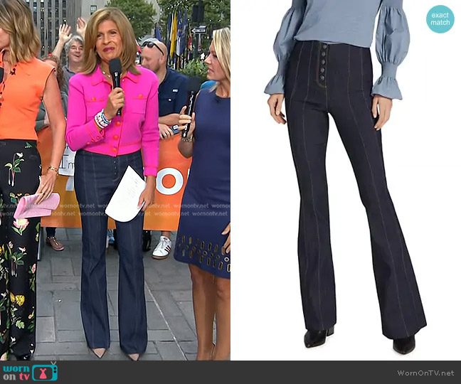 Cinq a Sept Carolina Seamed Flared Jeans worn by Hoda Kotb on Today