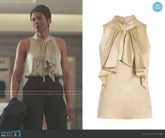 Cinq a Sept Keoni Silk Blouse worn by Jax Stewart (Emayatzy Corinealdi) on Reasonable Doubt