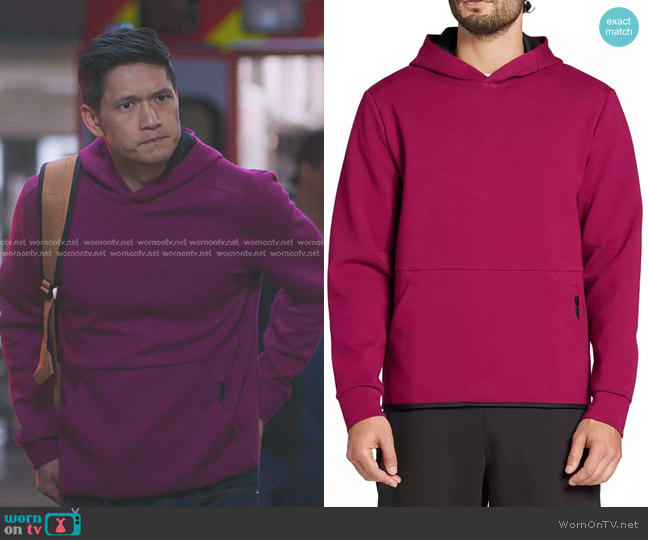 DSG Sport Fleece Hoodie in Raspberry Sherbet worn by Benson Kwan (Harry Shum Jr.) on Greys Anatomy