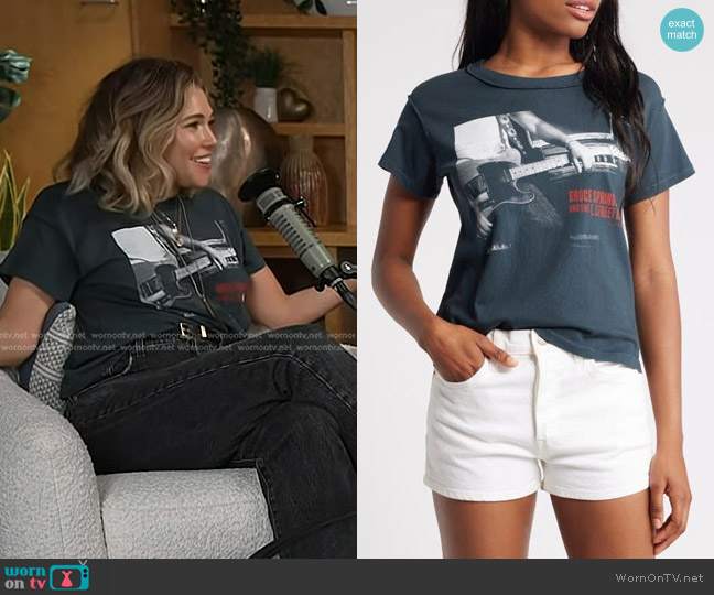 Daydreamer Bruce Springsteen Tour Graphic T-Shirt in Blue worn by Rachel Platten on Today