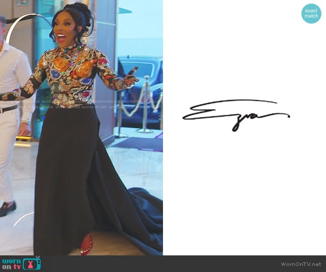 by Ezra Couture worn by Caroline Brooks (Caroline Brooks) on The Real Housewives of Dubai