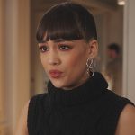 Genevieve’s silver earrings on Emily in Paris