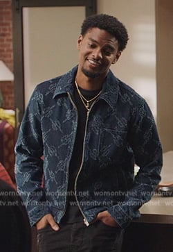 JR’s blue printed denim jacket on All American Homecoming